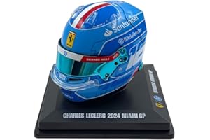 Scuderia F1-Team, offizielles LookSmart Spark-Modell, Charles Leclerc 2024 Special Edition USA Miami GP 1/5 Scale Mini Helm, Blau