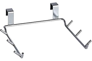 WENKO Uchwyt na worki na śmieci, uchwyt na worki na śmieci do zawieszenia na szufladzie i drzwiach szafy, nadaje się do łazienki i kuchni, bez wiercenia, z chromowanego metalu, 24 x 24,5 x 15 cm