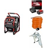 Einhell SILENZZO 18/160, Ak&uuml;l&uuml; Kompres&ouml;r + 18V 5,2 Ah PXC Starter-Kit (Başlangı&ccedil; Seti), Ak&uuml; ve Şarj Cihazı + Spiral Hortum 6 