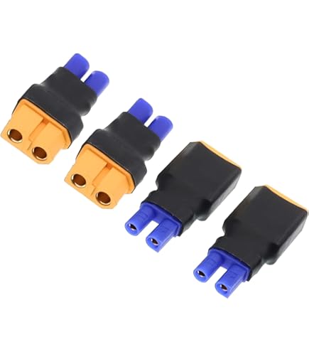 Adaptateurs XT60 Vers EC3 - 4 Pièces - Mâle/Femelle - Pour Batteries LiPo RC - Voitures, Drones, Avions