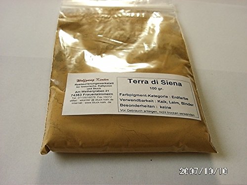 Erdfarbe Terra di Siena 100g im Beutel, Pigment, Trockenfarbe
