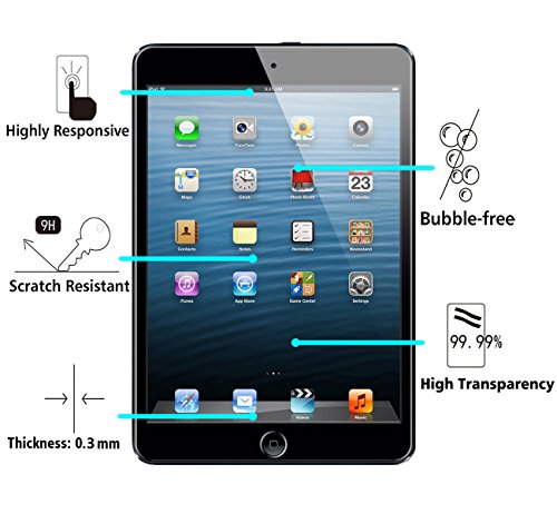 iPad Mini / iPad Mini 2/ iPad Mini 3 Panzerglas Schutzfolie, iVoler® Premium Panzerglasfolie folie Displayschutzfolie Hartglas Gehärtetem Glas DisplayPanzerglas Schutzfolie Displayschutz Tempered Glass Screen Protector für Apple iPad Mini / iPad Mini 2/ iPad Mini 3- 0,3mm Dünn, 9H Härtegrad, 2.5D Abgerundete Kanten – [Kratzfest][Hohe Transparenz] [Fingerabdruck-frei][Blasenfrei]-Lebenslange Garantie - 2