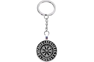 Porte-clés Valknut avec Motif de Rune - Thor - Marteau Viking - Mjölnir Vikings - Porte-Bonheur