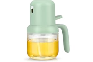 GUWINA Vaporisateur Huile,180 Ml Spray Huile Cuisine en Verre,Bouteille Huile et Vinaigre Pulverisateur Huile d'Olive pour Cuisine Cuisson BBQ Salade(Vert)