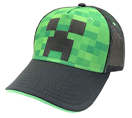 Bioworld Merchandising Minecraft Creeper Face Gorra de béisbol, Verde (Noir/Vertec Noir/Vertec), Talla única (Talla del Fabricante: Ajustable) para Hombre