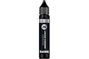 Molotow Marqueur Liquid Chrome (avec encre spéciale pour effet miroir) 1 pièce 30 ml Refill Argent (Silver)