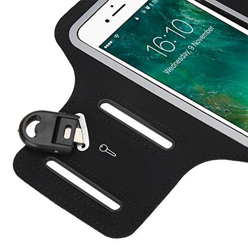 EnGive iPhone 7Â Plus Armband Waterproof Case for Mobile PhoneÂ â€“Â Identify Hole, Fitness, Adjustable Sports Gym Running Armband Case Holder with Key Ring for iPhone 7Â Plus Case/Cover suitable for Running, Gym, Jogging, Hiking, Riding, Gardening, Cycling UWS