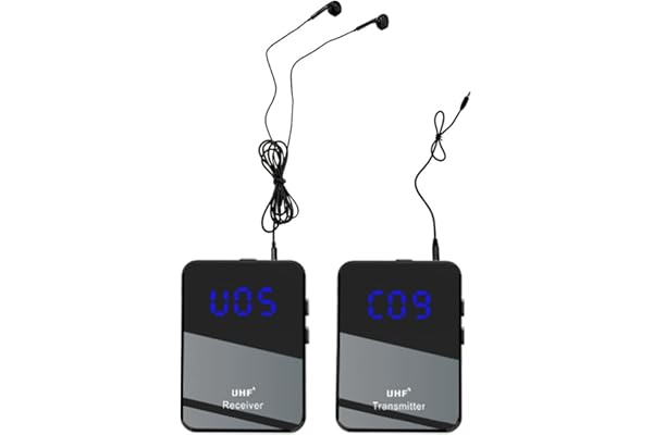 summina Système de transmission sans fil pour casque et moniteur - Émetteur et récepteur UHF Plug and Play - Réduction du bruit - Pour studio d'échantillonnage de bande - Performance en direct