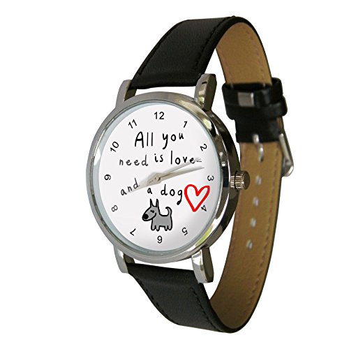 Sie mssen es Liebe, eine Hund Uhr. Das perfekte Geschenk Hundeliebhaber. Echtes Leder Gurt