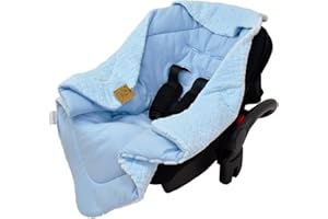 Bo DANKA® Einschlagdecke für Babyschale, Kinderwagen und Kindersitze - Baby Decke für Neugeborene in idealer Größe 80x80cm mit Kapuze und Klettverschluss für Winter und Sommer