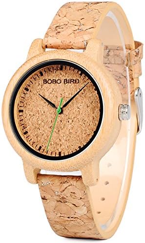 'Bird Wood Watch with Leather Strap Women's Watch Wood Paint