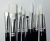 10 X FACE PAINTING BRUSHES - ROUND AND FLAT TIP ART PAINT BRUSH GLITTER QUALITY