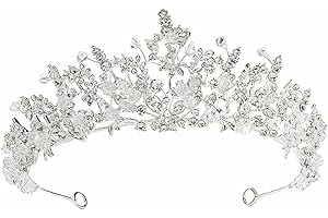 MOONIGHT Königin Krone Damen Geburtstagskrone Erwachsene Braut Kopfschmuck Diadem Hochzeit Haarschmuck Silber