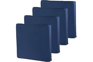 KTCINA 4Pcs Patio Seat Cushion Covers Waterproof Outdoor Chair Cushion Cover Replacement Outdoor Cushion Slicovers with Zipper Patio Seat Cushion Slip Covers for Patio Garden ONLY COVER 60x60x10cm (Blue)