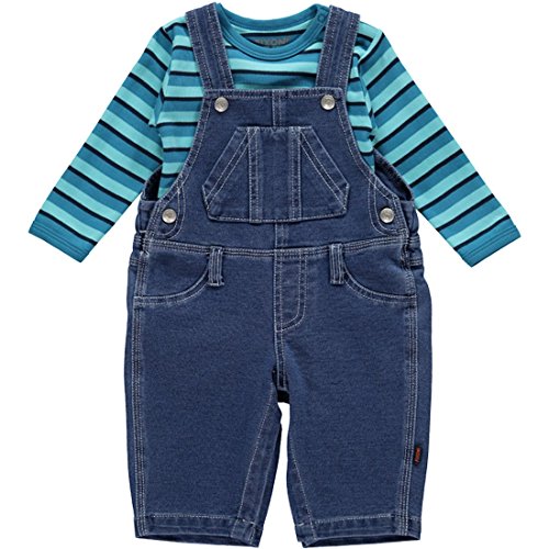 Fixoni Boys Svend Denim Dungarees and Long Sleeved Body, 3 months, 32174