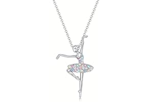Visxcnu Collana in Argento 925 con Ciondolo a Forma di Angelo,Pendente Collana con Ciondolo a Forma di Ballerina, per Bambine,Ragazze,Ideale Come Regalo per la Prima Comunione
