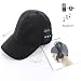 Produktbild topoint Bluetooth Baseball Cap verstellbar Wireless Headset Hat, Bluetooth 4.0 + EDR In-Ear Kopfhörer Cap + Eingesetzter Mic Phone Call Antwort für Sprots Sonnenbad unterstützt Apple iPhone, Android (schwarz)