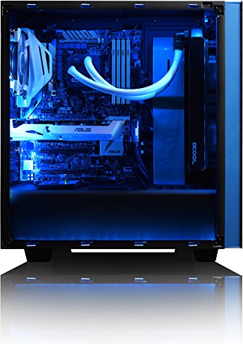 VIBOX Voxel GL750-144 Komplett-PC Paket Gaming PC – 4,5GHz Intel i7 Quad Core CPU, GTX 1050 GPU, Super, Wassergekühlter Desktop Gamer Computer mit Spielgutschein, 22″ HD Monitor, Gamer Tastatur & Mouse, Windows 10, Blau Innenbeleuchtung, lebenslange Garantie* (4,2GHz (4,5GHz Turbo) Superschneller Intel i7 7700K Kabylake Quad 4-Core Prozessor CPU, Nvidia GeForce GTX 1050 2GB Grafikkarte GPU, 32GB Crucial Ballistix 2400MHz RAM, Kingston 480GB SSD, 3TB Festplatte, Alphacool Eisbaer Wasserkühler) - 5