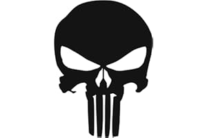 MURAL STICKERS Murale Teschio Adesivo The Punisher - 4x4 off Road - US Army - Veicolo fuoristrada - Adesivo per copertura Jeep Wheel - Adesivo per ruota di scorta - Vinile PVC per Auto Camper VANS Nero 35 x 25 cm