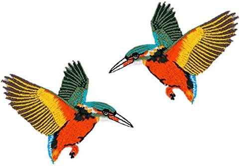 Meatilk 2pcs Large Size Bird DIY Embroidered Stickers Iron Sewing on Applique Patches