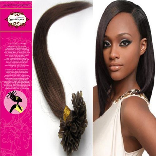 18'' Pre Bonded Tipped Hair Nail Tip U-tip 100% of Real Remy Human Hair Extensions 100S 06 Dark Chocolate Brown 0.5g/s Beauty Popular Style