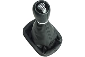 Newtown2700-parts Schaltknauf perforiert + Schaltmanschette + Rahmen kompatibel für Seat Leon 1M Toledo 5 Gang (12mm Aufnahme-Loch)