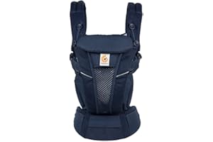 Porte-Bébé Ergobaby Omni Breeze pour nouveau-nés, de la naissance à 20,4 kg, porte-bébé ergonomique 4 positions en Mesh SoftFlex pour portage ventral, sur le côté et dans le dos, Midnight Blue