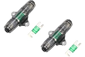 Greluma 2 Pièces 30A 6-10 Gauge AWG In-Line ANL MANL Porte-fusible avec 2 fusibles 30A