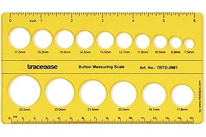 Traceease Button Measuring Scale Stencil Templates, Tailoring Tools and Accessories- Garment Stencils