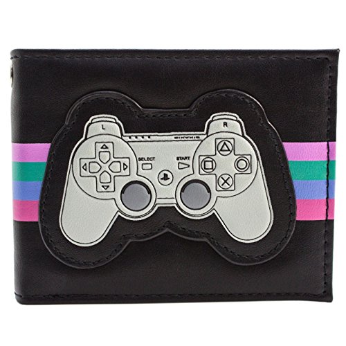 Preisvergleich Produktbild Playstation One Retro Controller mit PS-Symbole Schwarz Portemonnaie Geldbörse