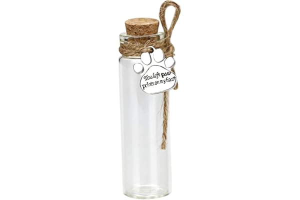 Bouteille commémorative de Cheveux d'animal familier, fiole en Verre pour des Cendres ou des Cheveux Chien ou Chat Souvenir Cadeau de Perte d'animal familier (Bottle)