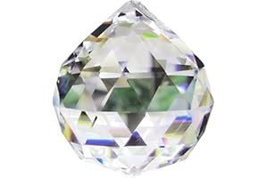 GOIYZTTR Transparente Bola de Cristal Prisma 60mm Cristal Prisma Colgante Cuelgan Facetadas Suncatcher para Luces de Techo y Decoración del Hogar