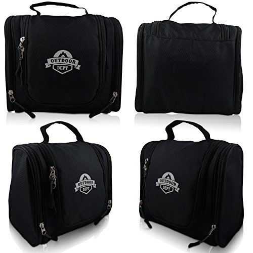 Kulturbeutel, Kulturtasche, Kosmetiktasche für Herren, Damen und Kinder zum Aufhängen. Waschtasche groß in XL für die Reise, blau und schwarz - 3