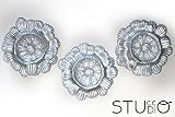  Flor 3uds. Plata.Escultura de Pared