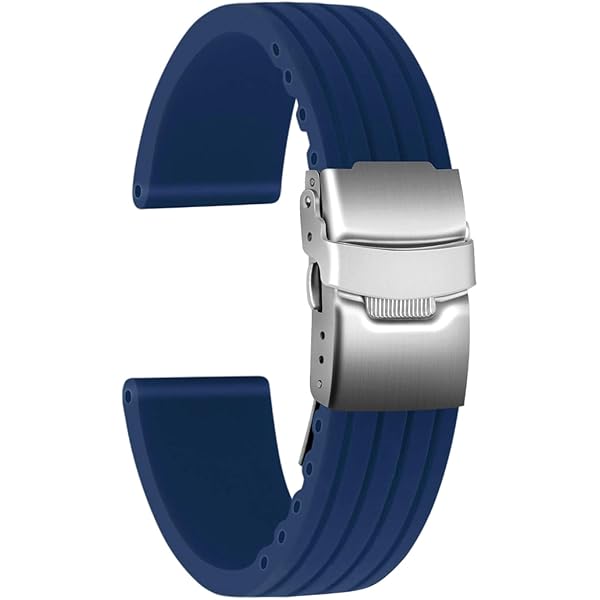 ULLCHRO FKM Horlogebandje van fluorrubber, 20 mm, 22 mm, zacht