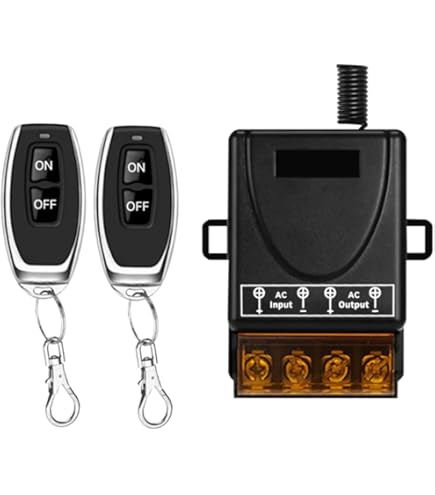 Ailao Draadloze schakelaar, 230 V, met afstandsbediening, AC afstandsbediening, radiorelais, 230 V, voor waterpomp, motor, beveiligingssysteem, maximale afstand van 300 m, met 2 afstandsbedieningen