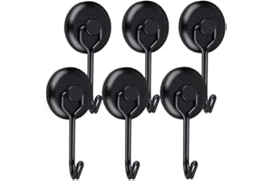 YADODO Crochet Aimanté Puissant 14 kg 20D Crochet Magnetique Frigo Noir Néodyme Pivotants Aimant Crochet Magnétique Crochets Aimantés Magnétiques pour Cuisine Torchon Tableau 6pcs