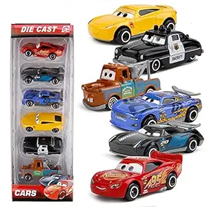 METRO TOYS & GIFT Cars 3 Theme Diecast Metal Toy Car Play Set for Kids Best Gifts Toys for Kids Boys - Set of 6, Multi color