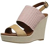 DOLCE by Mojo Moxy Frauen Sailor Offener Zeh Leger Platform Sandalen Rot Groesse 6.5 US /37.5 EU