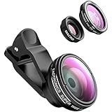 TaoTronics TT-SH014 Fisheye Objektiv Clip-On Kamera Adapter für Smartphones (180 Grad Fisheye Objektiv, 10x Macro Objektiv, 0,4x Weitwinkelobjektive)
