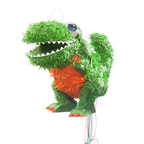 PINATA-SET: Pinata Süßer T-Rex Dino + Schläger + Maske + Trolli Süßigkeiten-Füllung + Konfetti – PARTYMARTY GMBH® - 3