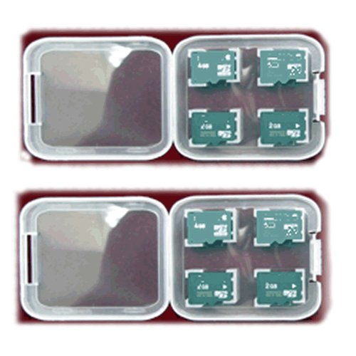 2x Verpackung bzw. Aufbewahrung für Speicherkarten / Mini Case für 4 MicroSD Karten Memory card mini case / jewel case box card / A - Qualität