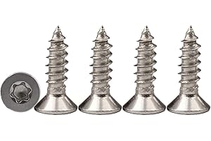 Drenky 100pcs M3 x 12 Vis à bois à tête fraisée Torx entièrement filetée pour aggloméré A2 Vis autotaraudeuses en acier inoxydable Quincunx standard Fixation à filetage complet pour le travail du bois