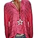 Produktbild ABsoar Blusen Damen Hemd Pullover Langarm Shirts Tunika Frauen Plus Größe V-Ausschnitt Taste Langarm Brief Bluse Tops Shirt S~5XL