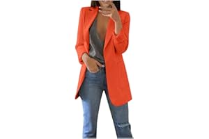 Générique Veste Femme Blazer Long-Blazer Femme chic et elegant long noir-blazer long femme cintrée-blazer long femme grande taille-blazer long sans manche femme-blazer femme mi long