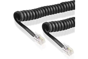 BestPlug A Câble modulaire Câble téléphonique modulaire Modem Téléphone Câble 2 m pour combiné de téléphone 2 x RJ10 4 Broches avec Spirale Spirale Flexible Extensible Manche Extensible 2 m M