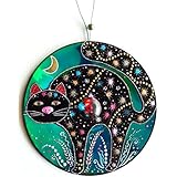 Katze, handbemalte Deko aus CD, Deko mit Katze