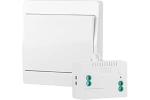 LAOYE Interruptor Inteligente de Luz Interruptor Inalambrico sin Batería Interruptores de Luz Pared con Receptor 10A Interruptor Inteligente Conmutador Sin Cableado, Alcance de Distancia Hasta 50m
