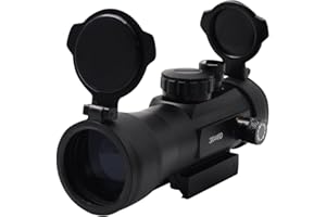 WLDOCA Lunette Point Rouge 3x44, monoculaire d'extérieur entièrement en métal, réglable manuellement, avec Couvercle Rabattable, Accessoires pour Fusil de Chasse Slingshot