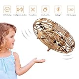 FORMIZON Mini Drône UFO pour Enfants, Mini Quadcopter Drone à Commande Manuelle Hélicoptères Débutant Tournant à 360 ° en Rotation, Cadeau Jouets Volants pour Adolescents (d'or)